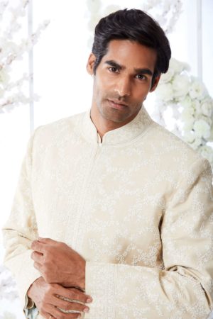 Seema Gujral - Powder Beige Sherwani Set - Image 2