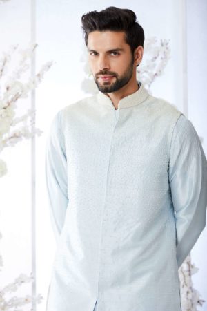 Seema Gujral - Ice Blue Bundi Set - Image 3
