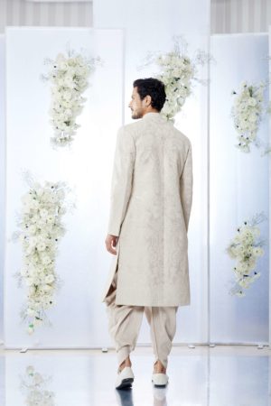 Seema Gujral- Ivory Sequin Sherwani Set - Image 6