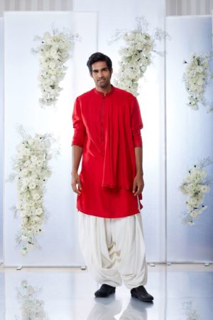 Seema Gujral- Deep Red Bundi Set - Image 4