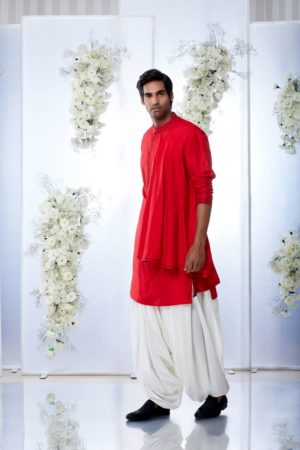 Seema Gujral- Deep Red Bundi Set - Image 3