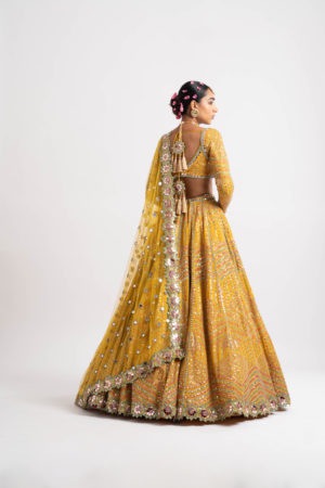 Vvani Vats Yellow Heavy Multi Color Lehenga Set - Image 5