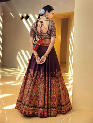Kalista -Wine paisley lehenga - Image 2