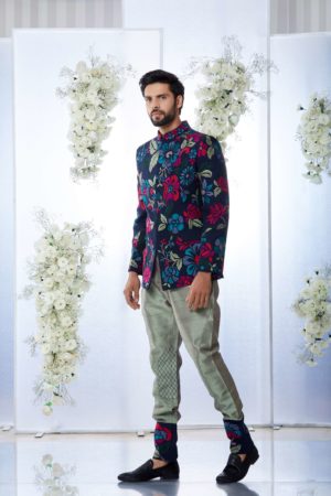 Seema Gujral- Multi- Coloured Bandhgala Set - Image 8