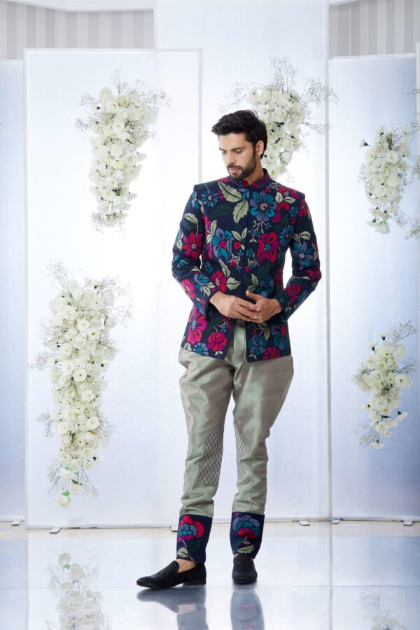 Seema Gujral- Multi- Coloured Bandhgala Set