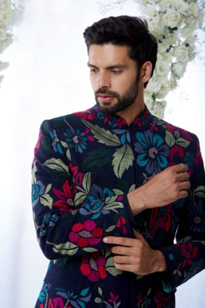 Seema Gujral- Multi- Coloured Bandhgala Set - Image 6