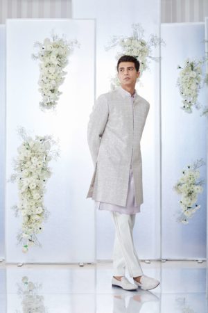 Seema Gujral- Mauve Sherwani Set - Image 2