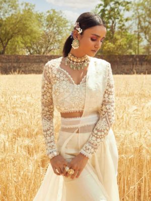 Ridhima Bhasin - Ivory Printed Sharara Saree - Image 2