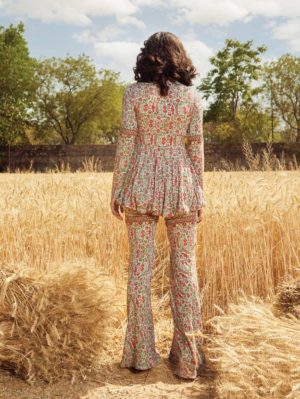 Ridhima Bhasin - Aqua Printed Angrakha Peplum - Image 2