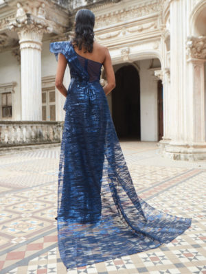 Kamali Couture - Wing Shoulder Sequin Trail gown - Image 2