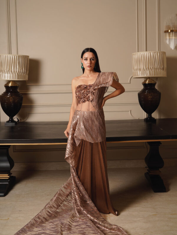 Kamali Couture - Power Shoulder Trail Gown