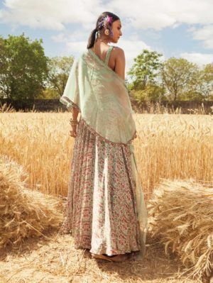 Ridhima Bhasin - Aqua Printed Lehenga Set - Image 2