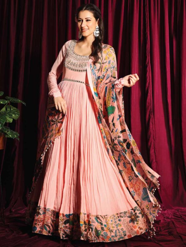 Aayushi Maniar - GATHERED ANARKALI WITH CHURIDAR SLEEVES AND DUPATTA