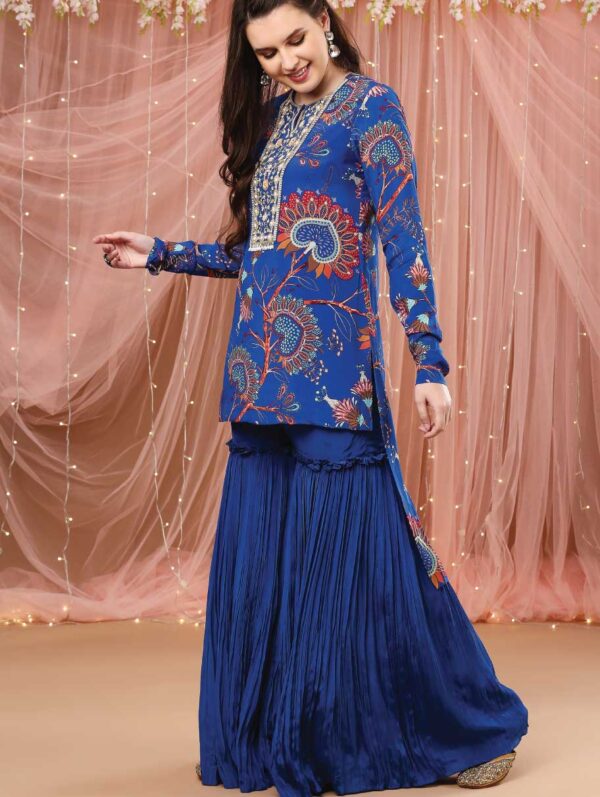 Aayushi Maniar - HIGH LOW TUNIC WITH A GHARARA