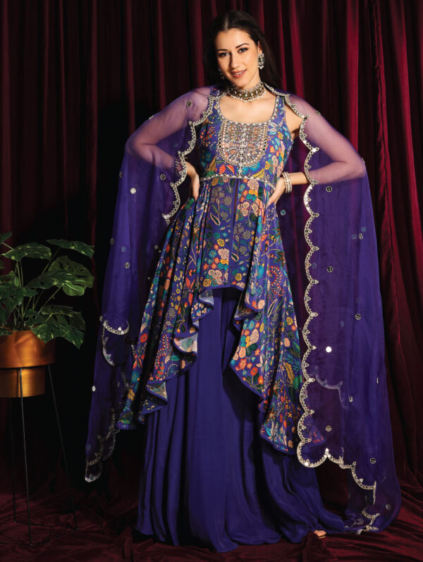 Aayushi Maniar - HIGH LOW TUNIC WITH GHARARA AND A DUPATTA