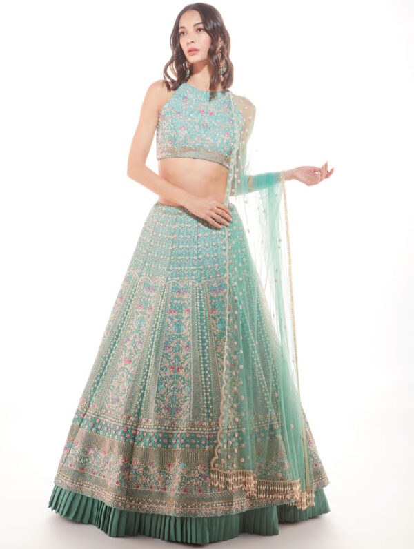 Chamee & Palak -Green eliza lehenga