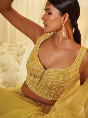 Disha Muchhala - LIME GREEN LEHENGA SET - Image 2