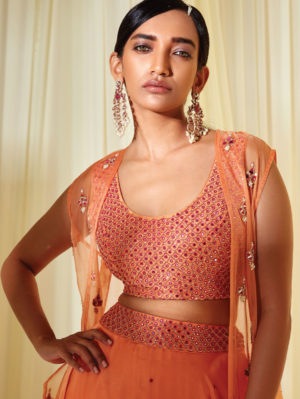 Disha Muchhala - ORANGE LEHENGA SET - Image 2