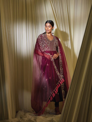 Disha Muchhala - WINE ANARKALI SET - Image 2