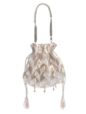 BEAUMONDE- Serene Ivory & Peach Potli - Image 2
