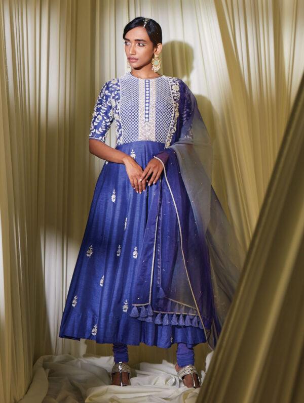 Disha Muchhala - INK BLUE ANARKALI SET
