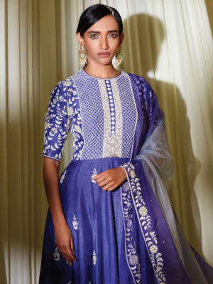 Disha Muchhala - INK BLUE ANARKALI SET - Image 2