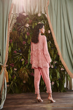 Ridhima Bhasin - CANDY PINK EMBROIDERED KURTA SET - Image 3