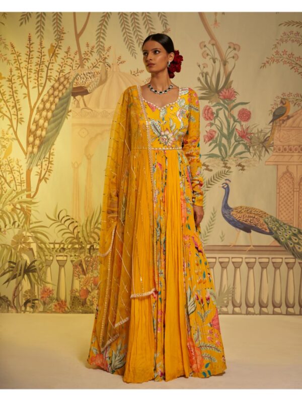 Aayushi Maniar - AMBER FLORAL ANARKALI