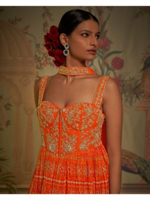Aayushi Maniar- TANGERINE CORSET ANARKALI - Image 3