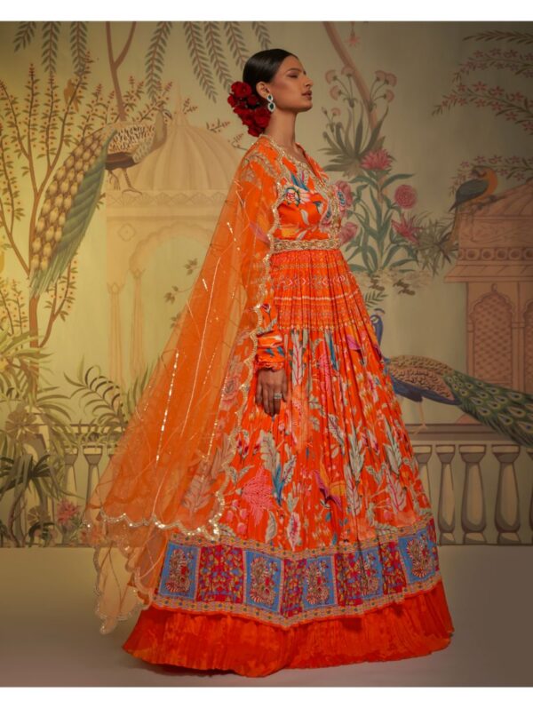 Aayushi Maniar- TANGERINE ANARKALI LEHENGA