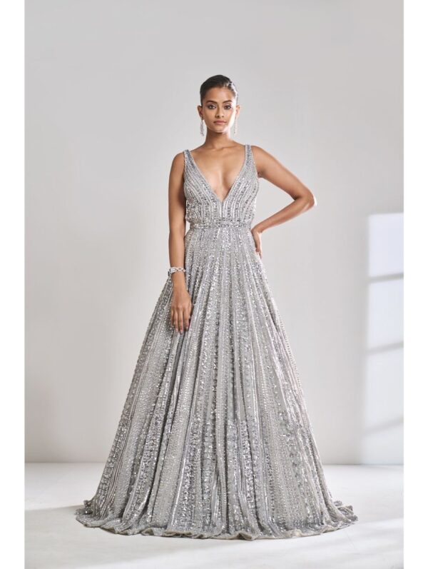 SEEMA GUJRAL – Silver Sequin Gown