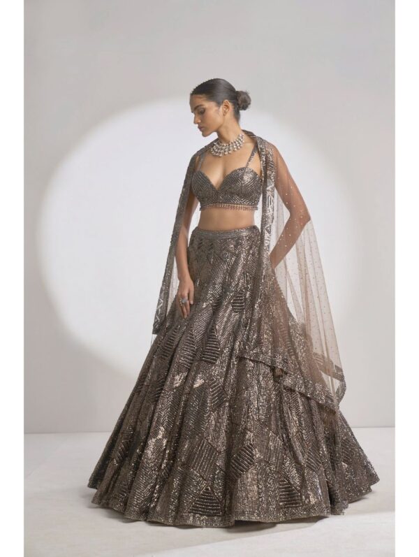 SEEMA GUJRAL – Metallic Sequin Lehenga Set