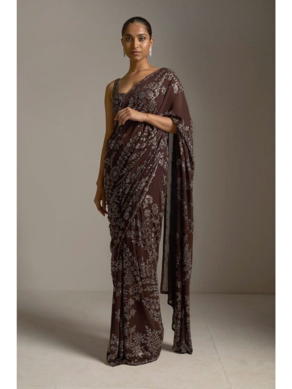 SEEMA GUJRAL – Wine Crystal Saree