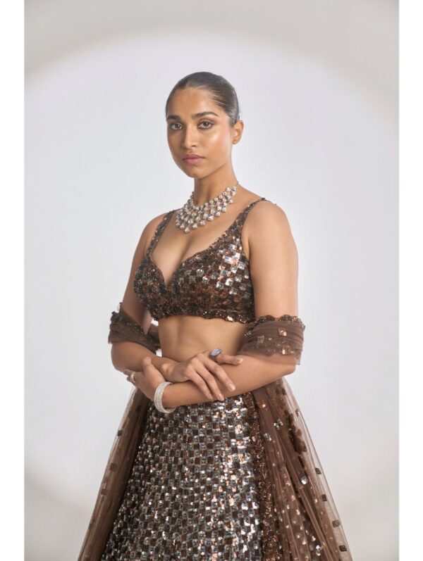 SEEMA GUJRAL – Chocolate Brown Lehenga Set