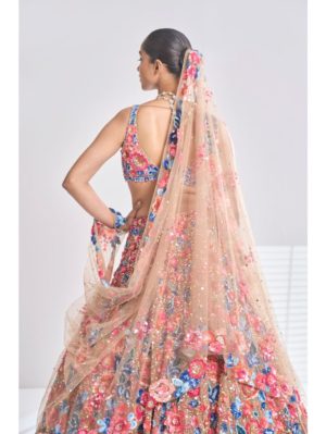 SEEMA GUJRAL – Caramel Floral Lehenga Set - Image 2