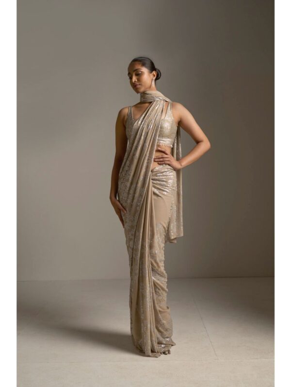 SEEMA GUJRAL – Champagne Crystal Saree