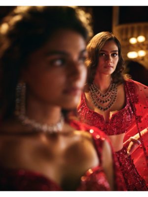 Seema Gujral - Red Sequin Lehenga Set - Image 8
