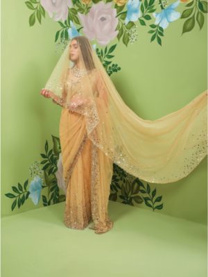 Prevasu - Delicate net saree with splatter - Image 2