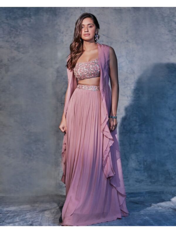 Pritika Vora - Onion pink embroired blouse,lehenga and jacket