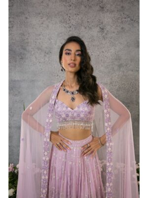 Pritika Vora - Lilac and silver lehenga set - Image 3