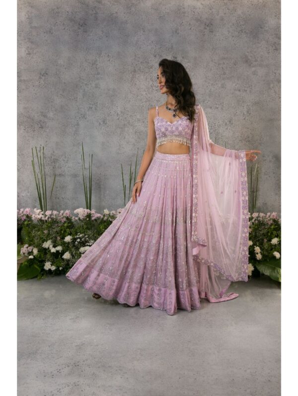 Pritika Vora - Lilac and silver lehenga set