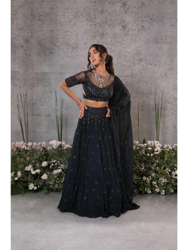 Pritika Vora - Mid blue lehenga set