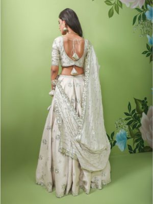 Prevasu - Soft silk lehenga with floral bunches - Image 4