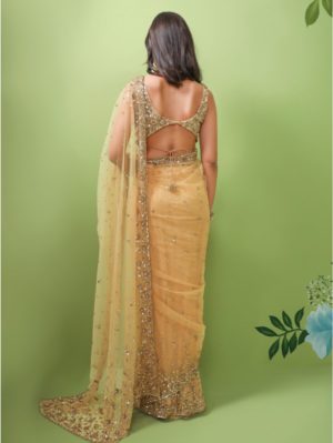 Prevasu - Delicate net saree with splatter - Image 3