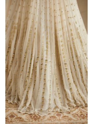 Astha Narang - WHITE WITH GOLD WORK LEHENGA SET - Image 4