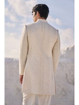 Seema Gujral - Cream Dori Sherwani Set - Image 3