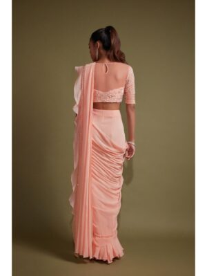 Pritika Vora - Peach draped saree set - Image 2