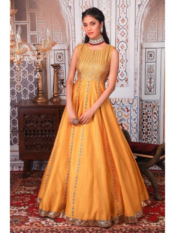 Esha Koul -  Musturd Anarkali Set