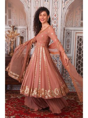 Esha Koul - Champagne Anarkali set - Image 2