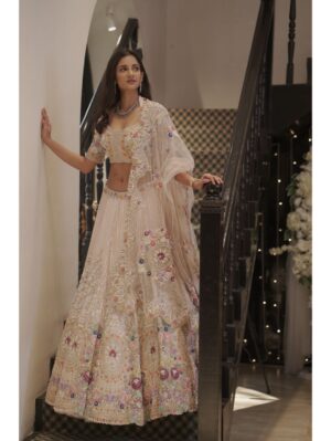 Kalighata - Light pink heavily embellished lehenga - Image 2